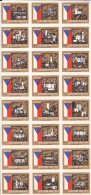 Czech Republic, 24 Matchbox Labels, 25 Years Of Czechoslovakia 1945 - 1970, Flag, Castles And Chateaux - Scatole Di Fiammiferi - Etichette