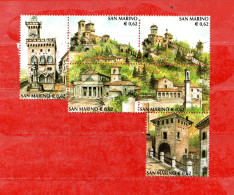 ( L ) S.Marino ° 2002 - SERIE TURISTICA - DA BF.77  Unif. 1881 à 1886. USATI - Usados