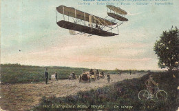 L'AEROPLANE WILBUR-WRIGHT-UN VIRAGE-RECLAME EMMA GITTENS,ANVERS-MAISON DE CAOUTCHOUC-AQUA PHOTO 3697 - ....-1914: Precursors