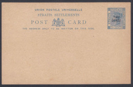 Straits Settlements 2 Cents Queen Victoria Mint Unused UPU Postcard, Post Card Universal Postal Union, Postal Stationery - Straits Settlements