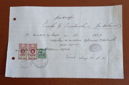 #LOT1 Invoice Revenue Fiscaux Occupation Of Bulgaria Over Macedonia - Small Shop - The Merchant Is Illiterate - Other & Unclassified