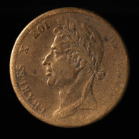 Colonial, France, Charles X, 5 Centimes, 1828, , Bronze, TB+ (VF),
KM# 10.1 - French Colonies (1817-1844)