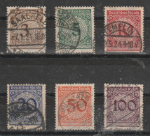 1923 - REICH   Mi No 338/343 - Gebraucht