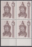 1970 , Mi 1330 ** (3) -  4er Block Postfrisch - Alte Uhren - Uhr Von 1720-1760 - Ongebruikt