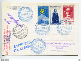 11° Giro Aereo Di Sicilia - Cartolina Ufficiale Con Firma Del Pilota - Airmail