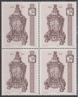 1970 , Mi 1330 ** (4) -  4er Block Postfrisch - Alte Uhren - Uhr Von 1720-1760 - Neufs