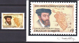 2000 URUGUAY Artwork Sketch Proof-production Procces Stamp-King Rey Carlos I España-Carlos V Germany Map Signed Artist - Uruguay