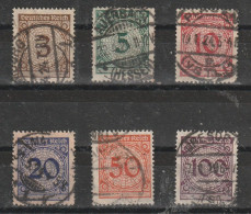 1923 - REICH   Mi No 338/343 - Gebraucht