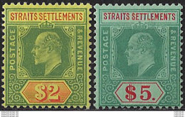 1906 Malaysia Straits Settlements 2$+$5 MH SG N. 166/67 - Andere & Zonder Classificatie