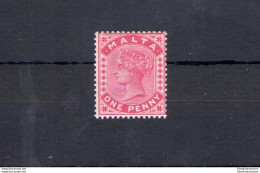 1885 MALTA, Stanley Gibbons N. 21 - 1 Penny Rose - MNH** - Altri & Non Classificati