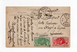 !!! TIMBRES DU SENEGAL SUR CPA DE 1911 POUR LA BELGIQUE, CACHET LINEAIRE PAQUEBOT - Storia Postale