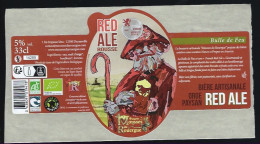 étiquette Bière France: Biere Red Ale Rousse Bulle De Feu 5 % 33 Cl Brasserie Mousses Du Rouergue Decazeville 12 - Beer