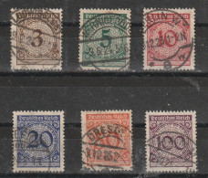 1923 - REICH   Mi No 338/343 - Gebraucht