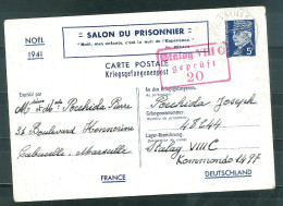 CP 5F Salon Du Prisonnier Posté à Marseille Fin 1941 Pour Stalag VIII C Bon état  2 Scans - Cartes Postales Types Et TSC (avant 1995)