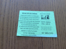 Ticket D'entrée Office Municipal De Tourisme "BEAUTÉ EXTRÊME" BONIFACIO (CORSE) - Tickets - Vouchers