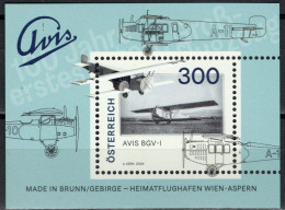 AUSTRIA 2024 TRANSPORT Aviation. Plane. 100 Year Anniversary Of Avis BGV-I - Fine S/S MNH - Nuevos