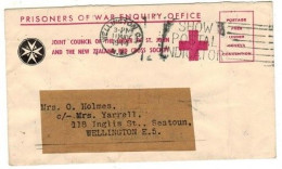 NEW ZEALAND - 1944 Use Of 'Red Cross' PRISONER OF WAR ENQUIREY OFFICE ENVELOPE At WELLINGTON (**) VERY RARE - Cartas & Documentos