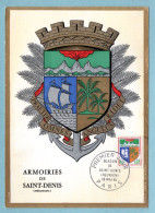 Carte Maximum 1964 - Blason - Armoiries De Saint Denis De La Réunion - YT 1354A - Paris - 1960-1969