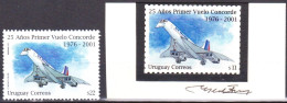 2001 URUGUAY Artwork Sketch Proof-production Process Stamp-First Concorde Flight Plane Aviation Air France-Signed Artist - Uruguay