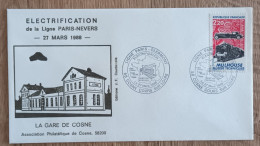 YT N°2450 - ELECTRIFICATION LIGNE PARIS CLERMONT - COSNE COURS SUR LOIRE - 1988 - Brieven En Documenten