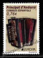 Andorre Espagnole / Spanish Andorra 2014 Yv, 406, Europa Cept, Musical Instruments - MNH - Nuevos