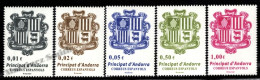 Andorre Espagnole / Spanish Andorra 2014 Yv, 399-403, Definitive Set, Coat Of Arms - MNH - Unused Stamps