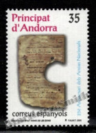 Andorre Espagnole / Spanish Andorra 2000 Yv, 267, 25th Ann, National Archives - MNH - Neufs