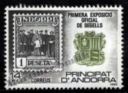 Andorre Espagnole / Spanish Andorra 1982 Yv, 155, 1st Andorra Stamps Philatelic Exposition - MNH - Unused Stamps