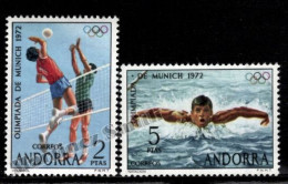 Andorre Espagnole / Spanish Andorra 1972 Yv, 69-70, Summer Olympic Games Munich, Sports - MNH - Unused Stamps