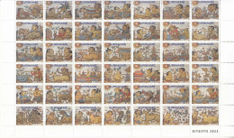 2022 Surinam Suriname Balinese Calendar Bali Culture HUGE Complete Sheet Of 49 MNH (folded Once Horizontally) - Suriname