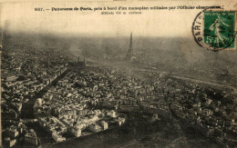 PARIS PANORAMA PRIS A BORD D'UN MONOPLAN MILITAIRE - Autres Monuments, édifices