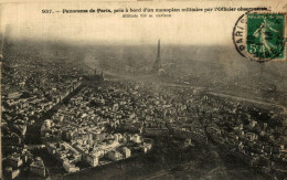 PARIS PANORAMA PRIS A BORD D'UN MONOPLAN MILITAIRE - Otros Monumentos