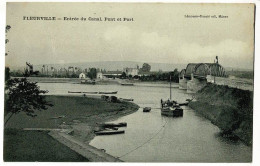 Fleurville - Entrée Du Canal, Pont Et Port (chaland Effectuant Son Chargement à L'entrée Du Canal) Pas Circ - Otros & Sin Clasificación