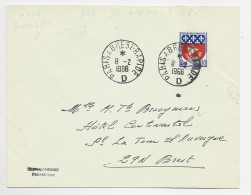 BLASON 30C PARIS LETTRE  AMBULANT PARIS A BREST RAPIDE 8.2.1966 D COTE 50€ - Poste Ferroviaire