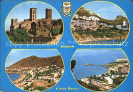 72437728 Rosas Costa Brava Cataluna Castell Strand Fliegeraufnahme  - Autres & Non Classés