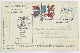 CARTE FM DRAPEAUX AMBULANT DE MOBILISATION AGEN A PARIS 1° 11 OCT 14 2E Son COTE 420€ - Poste Ferroviaire