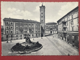 Cartolina - Asti - Piazza Media - Torre Traiano - 1951 - Asti