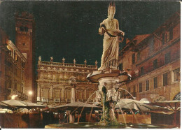Verona (Veneto) Piazza Delle Erbe, Fontana "Madonna Verona", Notturno, Herbs's Square, Fountain By Night - Verona