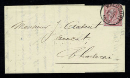 Belg. 46 Sur Lettre De / Op Brief Van Walcourt à / Naar Charleroi (2 Scans) - 1884-1891 Léopold II
