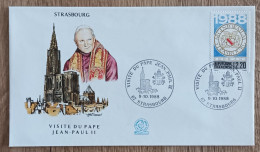 YT N°2552 - VISITE DU PAPE JEAN PAUL II - STRASBOURG - 1988 - Cartas & Documentos