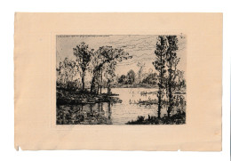 Eau Forte De J. Van De Kerkhove  D'après Un Dessin De Son Fils Frédéric " L'enfant De Bruges " 1877 Voir Desc (B375/ 12) - Etchings