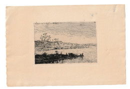 Eau Forte De J. Van De Kerkhove  D'après Un Dessin De Son Fils Frédéric " L'enfant De Bruges " 1877 Voir Desc (B375/ 15) - Etchings