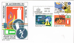 55183. Carta F.D.C. MADRID  1984. Prevencion Accidentes Trabajo, Serie Completa - FDC