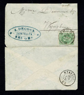 Belg. 30 Sur Lettre De / Op Brief Van Bruges à / Naar Wynghene - 1869-1883 Leopold II.