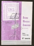 Unione Musicale Studentesca - Programma Concerto Nuovo Quartetto Di Milano 1955 - Altri & Non Classificati