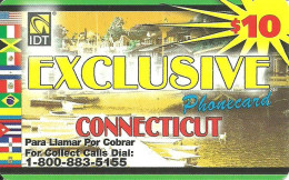USA: Prepaid IDT - Exclusive Connecticut, Flags. Collect Call No. Ends 5155, 05.03 - Sonstige & Ohne Zuordnung