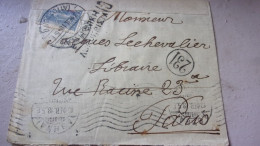 Grèce Lettre 1918 Recommandé Cachet 231 CENSURE HELLENIQUE  Pour Paris Censure Militaire - Brieven En Documenten