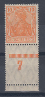Dt. Reich Germania Mi.-Nr. 141 Mit Unterrand-Leerfeld 7 **  - Unused Stamps