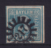 Bayern 3 Kreuzer Blau  Mi.-Nr. 2 II Mit GMR 217 - Used