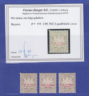 Bayern 1885 Portomarken  Mi.-Nr. 7-9 ** Mit Händlerzertifikat Berger  - Mint